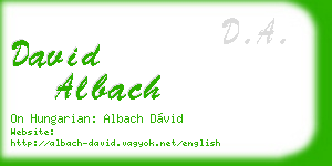 david albach business card