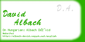 david albach business card